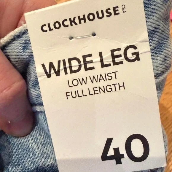 Clockhouse C&A Cargo Jeans NWT EU 40 Light Wash Wide Leg Baggy Denim - Picture 5 of 8